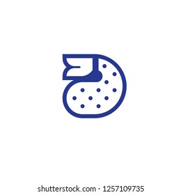 Fried shrimp vector isolated icon
