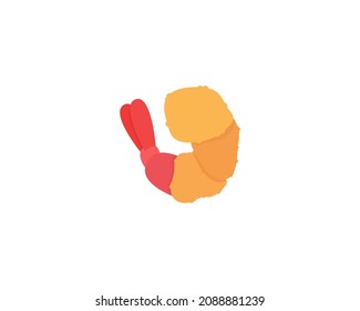 Fried Shrimp vector isolated icon. Emoji illustration. Shrimp vector emoticon