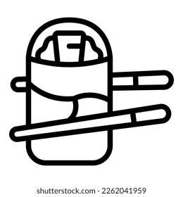 Fried spring roll icon outline vector. Cuisine food. Meal cheese