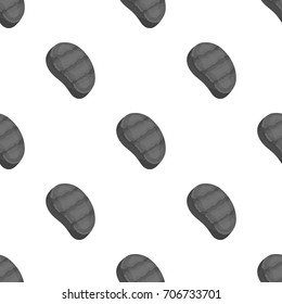 Fried steak.BBQ single icon in monochrome style vector symbol stock illustration web.