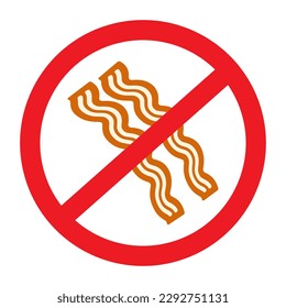 Fried strips of bacon under the ban in trendy color combination . Quick breakfast. Happy Egg Day.
