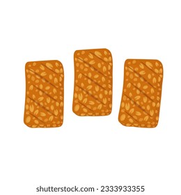 Fried Tempeh Or Tempeh Garit Vector Illustration Logo