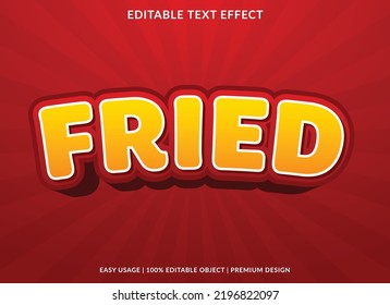 fried text effect template use for business logo and brand