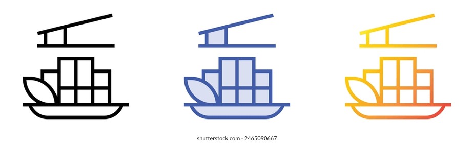 fried tofu curd balls icon. Linear, Blue Fill and Gradient Style Design Isolated On White Background