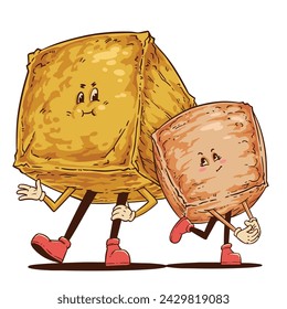 fried tofu illustration perfect for mascot design