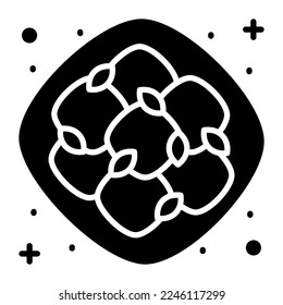 Fried tofu vector design denoting chinese food