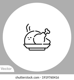 Vector de signo de icono de pavo frito,Símbolo, ilustración de logotipo para web y móvil