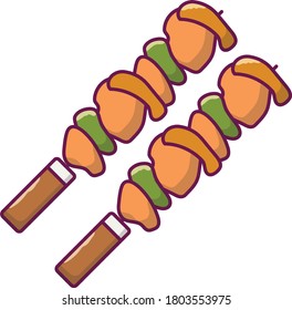 fried vector flat color icon