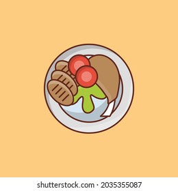 fried Vector illustration on a transparent background. Premium quality symbols. Vector Line Flat color  icon for concept and graphic design.