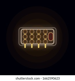 Fried-meatballs neon icon. Simple thin line, outline vector of web icons for ui and ux, website or mobile application