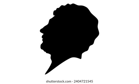 Friedrich Hecker, black isolated silhouette