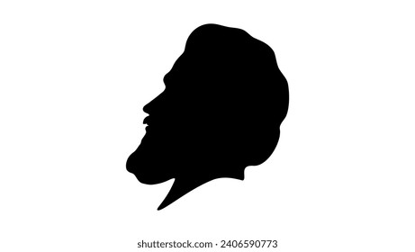 Friedrich Kapp, schwarz, einzelne Silhouette