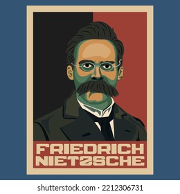 Friedrich Nietzsche Philosopher Retro Vintage Poster