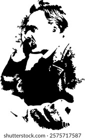 Friedrich Nietzsche Portrait Sketch Drawing