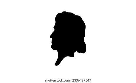 Friedrich Schiller silhouette, high quality vector