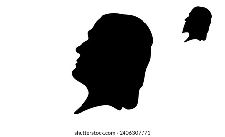 Friedrich von Sallet, schwarze, isolierte Silhouette, deutscher Schriftsteller