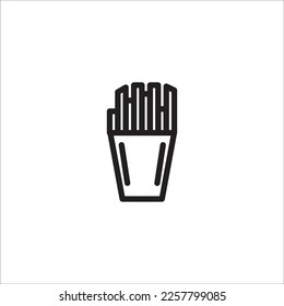 frien fries vector line new icon