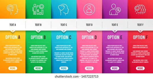 Friend, Avatar and Writer line icons set. Infographic timeline. Employees wealth, Find user and Employees teamwork signs. Love, User profile, Copyrighter. Results chart. People set. Vector