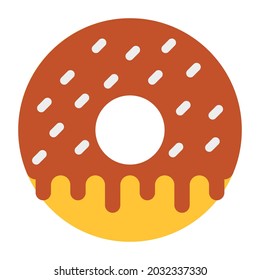 A friend cake icon, flat design of donut