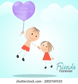 Friend celebrating Happy Friendship Day in vector