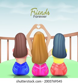 Friend celebrating Happy Friendship Day in vector