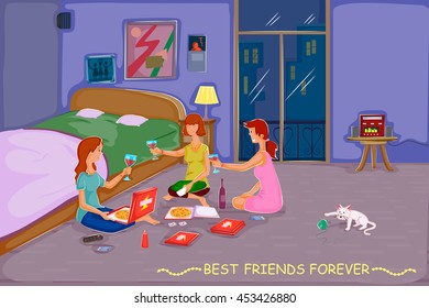 Friend celebrating Happy Friendship Day in vector