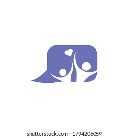 Friend chat vector icon logo design template illustration