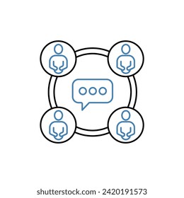 friend circle concept line icon. Simple element illustration. friend circle concept outline symbol design.