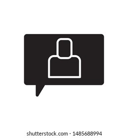 Friend contact message icon. User speech bubble flat simple pictogram. Chat message vector illustration