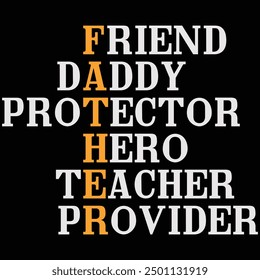 Friend Daddy Protector Hero Teacher Provider Father's Day Shirt, Gift, Retro, Vintage, Father's Day, T-shirt Design, Funny, Printable, Saying, Love, Tee, Typography, Cut File, Digital Download, Cricut