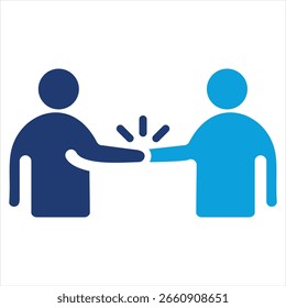 Friend Flat Blue Symbol Vektorgrafik