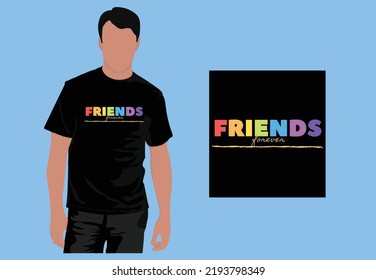 Friend forever text t-shirt design.