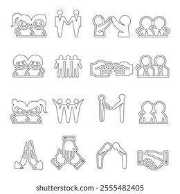 Friend Friendship Relationship Teammate Teamwork Icon set 