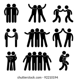Friend Friendship Relationship Teammate Teamwork Society Icon Sign Symbol Pictogram