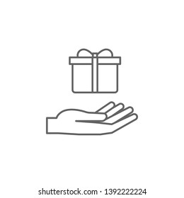 Friend, gift, hand icon. Element of friendship icon. Thin line icon for website design and development, app development. Premium icon
