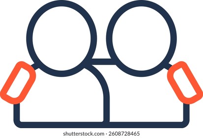 Friend Icon Color Line Vector Illustration