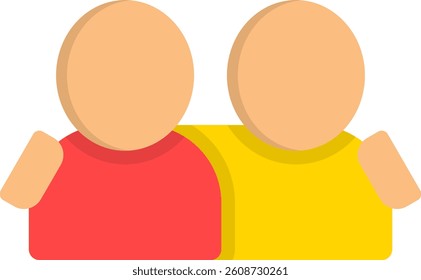 Friend Icon Flat Vector Illustration