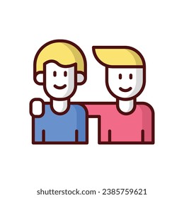 Friend icon isolate white background vector stock illustration.