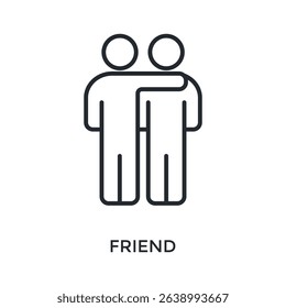 Friend Icon Outline Style. Vector Illustration For Graphic Design