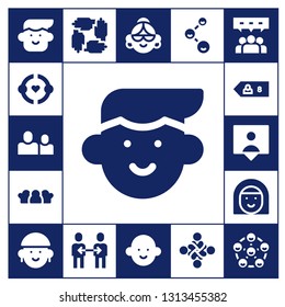 friend icon set. 17 filled friend icons.  Simple modern icons about  - Avatar, Friendship, Friends, Friend, Followers, Teamwork, Hug