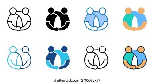 Friend icon set multiple style collection 
