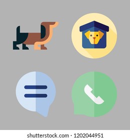 friend icon set. vector set about dog, shelter and speech bubble icons set.