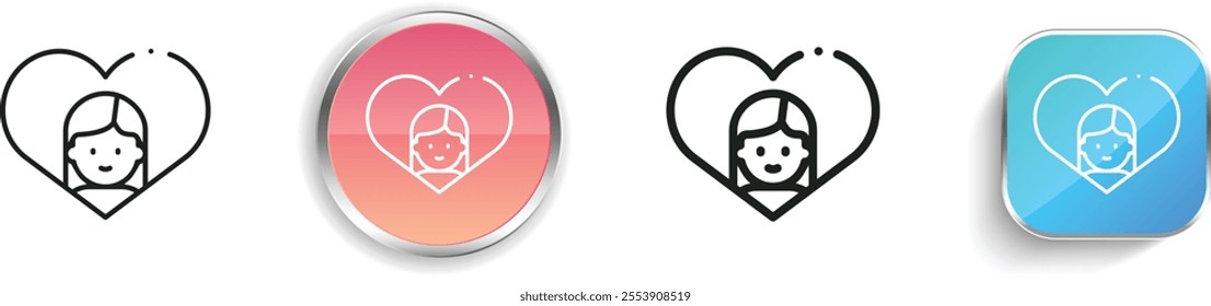 friend icon. Thin Linear, Regular and Button Style Design Isolated On White Background