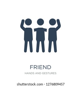 friend icon vector on white background, friend trendy filled icons from Hands and gestures collection, friend vector illustration