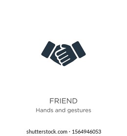 Friend icon vector. Trendy flat friend icon from hands and gestures collection isolated on white background. Vector illustration can be used for web and mobile graphic design, logo, eps10