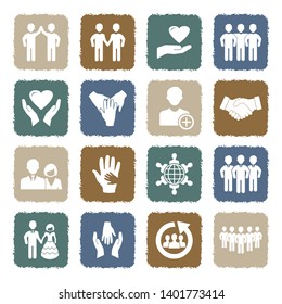 Friend Icons. Grunge Color Flat Design. Vector Illustration. 