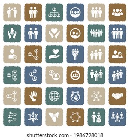 Friend Icons. Grunge Color Flat Design. Vector Illustration.