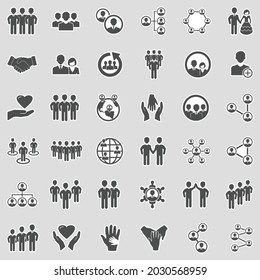 Friend Icons. Sticker Design. Vector Illustration.