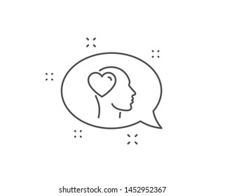 Friend line icon. Chat bubble design. Friendship love sign. Assistance business symbol. Outline concept. Thin line friend icon. Vector
