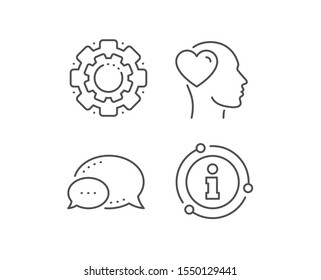Friend line icon. Chat bubble, info sign elements. Friendship love sign. Assistance business symbol. Linear friend outline icon. Information bubble. Vector